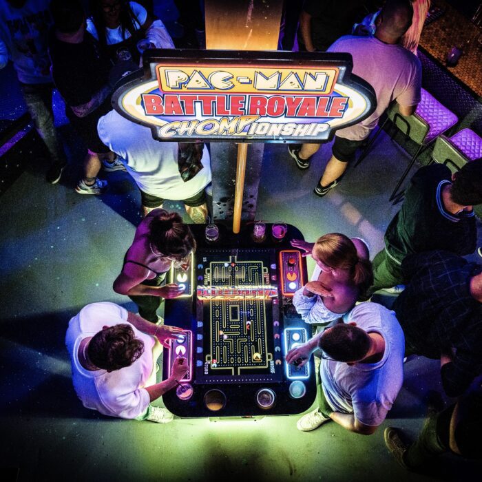 Four player Pac-Man Battle Royale at NQ64 Arcade Bar